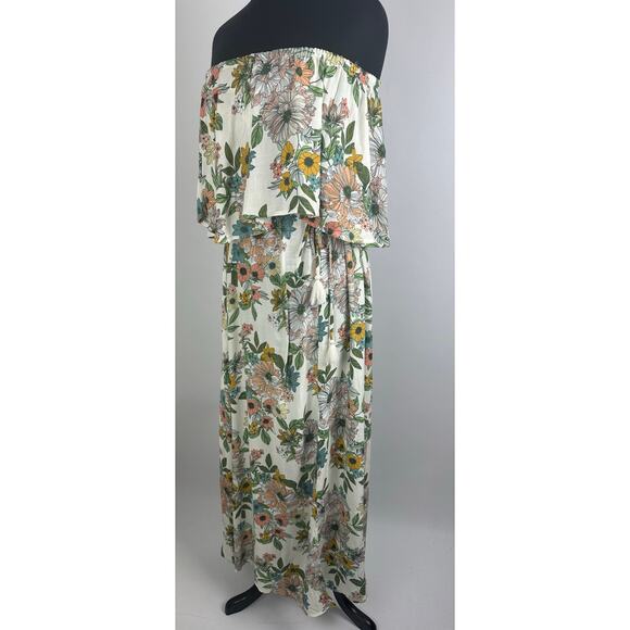 O'Neill Size XXL Sadi Maxi Dress Strapless Floral Beach Flowy Vacation Resort - Picture 7 of 16